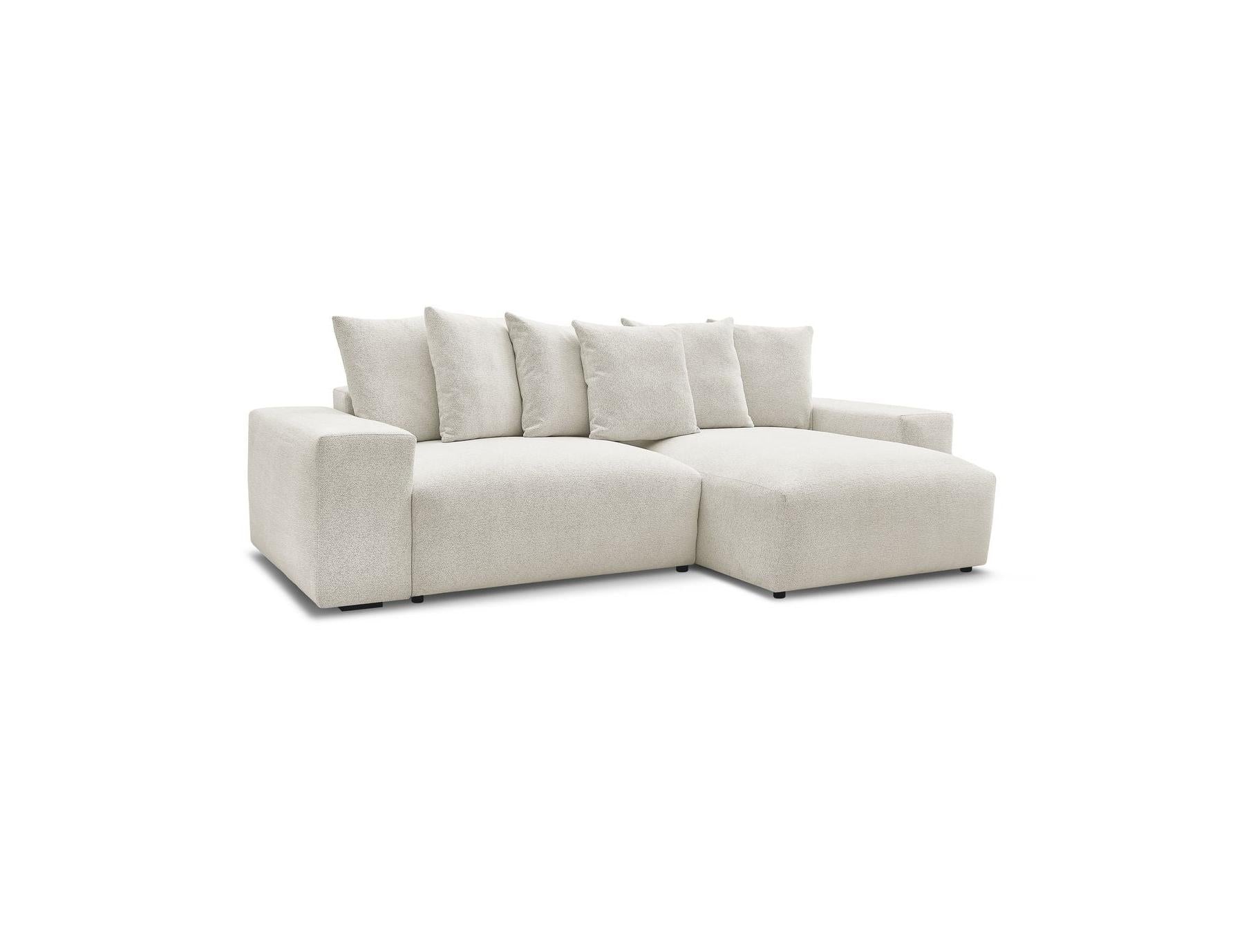 Voltaire - Canapé D'Angle Convertible Réversible Coffre - Tissu Chiné