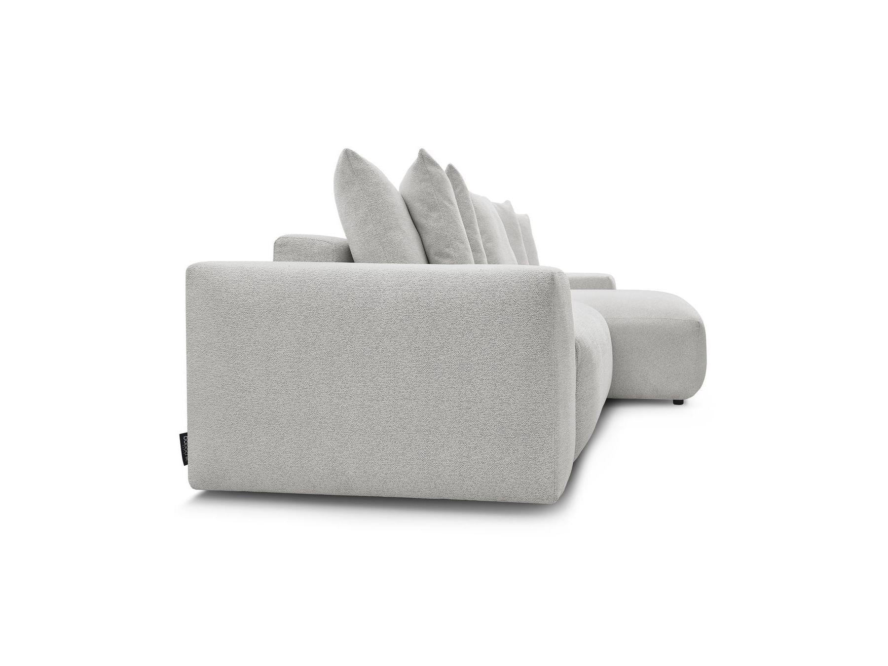 Voltaire - Canapé D'Angle Convertible Réversible Coffre - Tissu Chiné