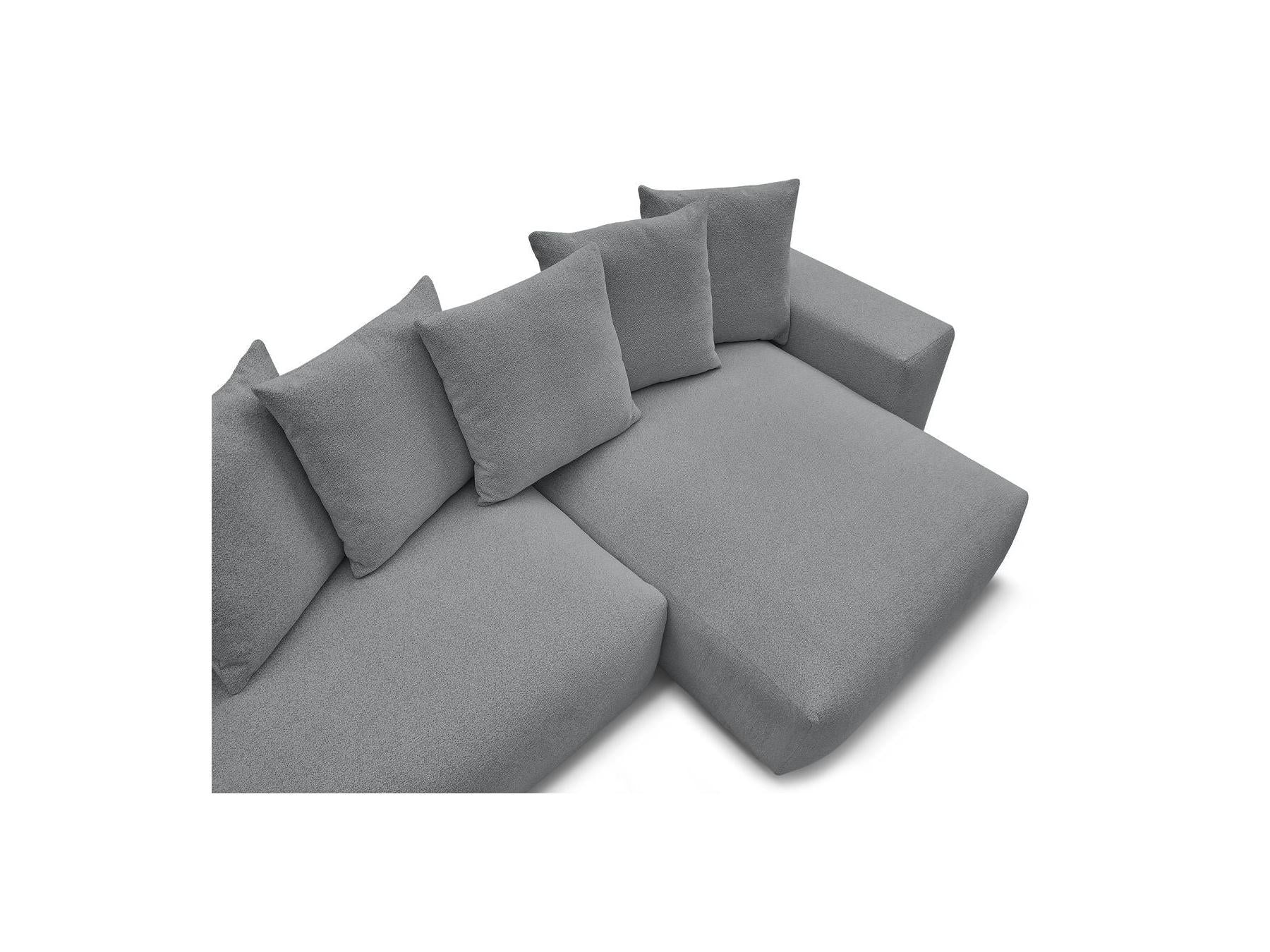 Voltaire - Canapé D'Angle Convertible Réversible Coffre - Tissu Chiné