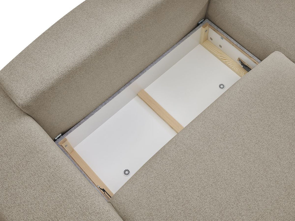 Voltaire - Canapé D'Angle Convertible Réversible Coffre - Tissu Chiné