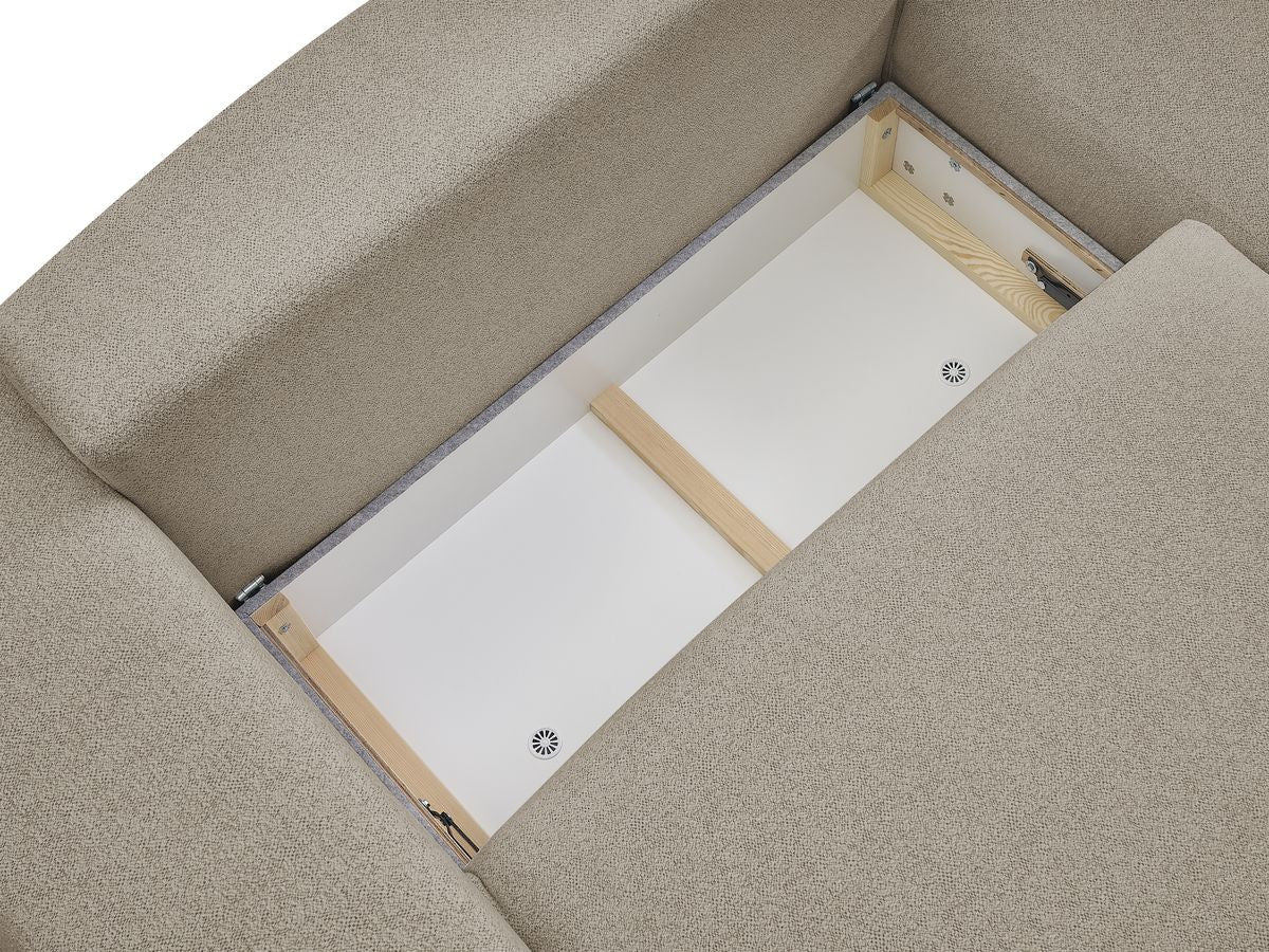Voltaire - Canapé D'Angle Convertible Réversible Coffre - Tissu Chiné
