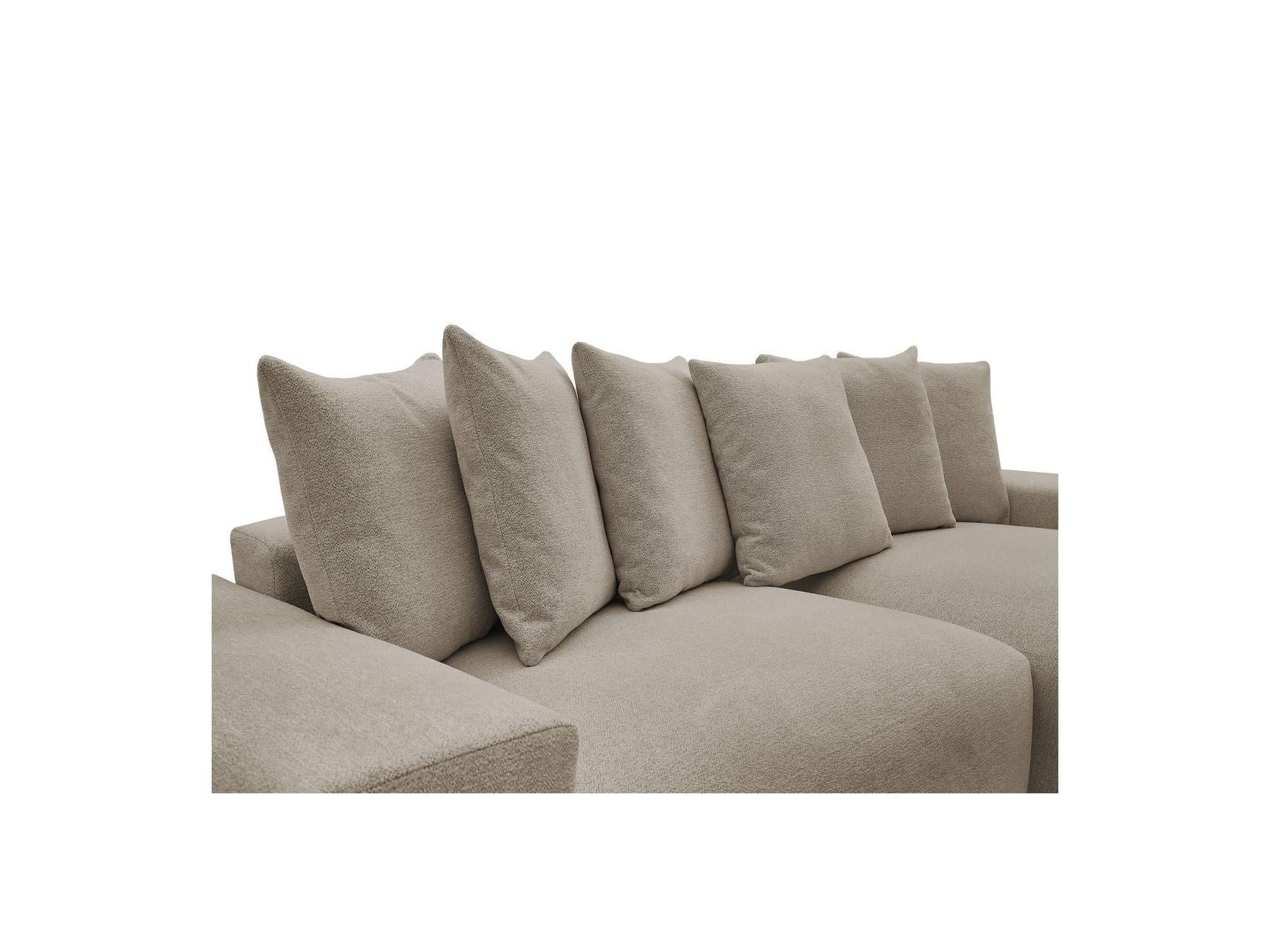 Voltaire - Canapé D'Angle Convertible Réversible Coffre - Tissu Chiné