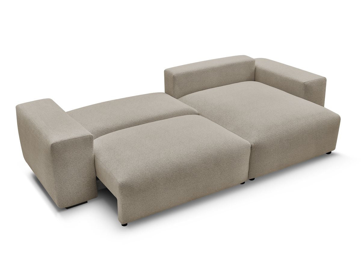 Voltaire - Canapé D'Angle Convertible Réversible Coffre - Tissu Chiné