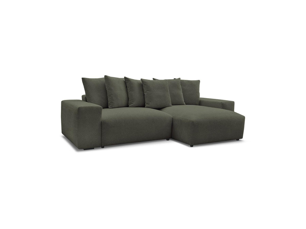 Voltaire - Canapé D'Angle Convertible Réversible Coffre - Tissu Chiné