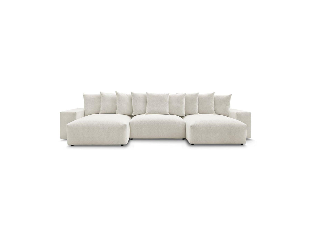 Voltaire - Canapé Panoramique Convertible Coffre - Tissu Chiné
