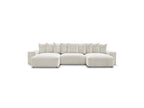 Voltaire - Canapé Panoramique Convertible Coffre - Tissu Chiné