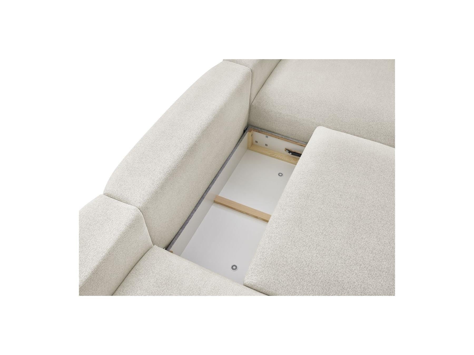 Voltaire - Canapé Panoramique Convertible Coffre - Tissu Chiné