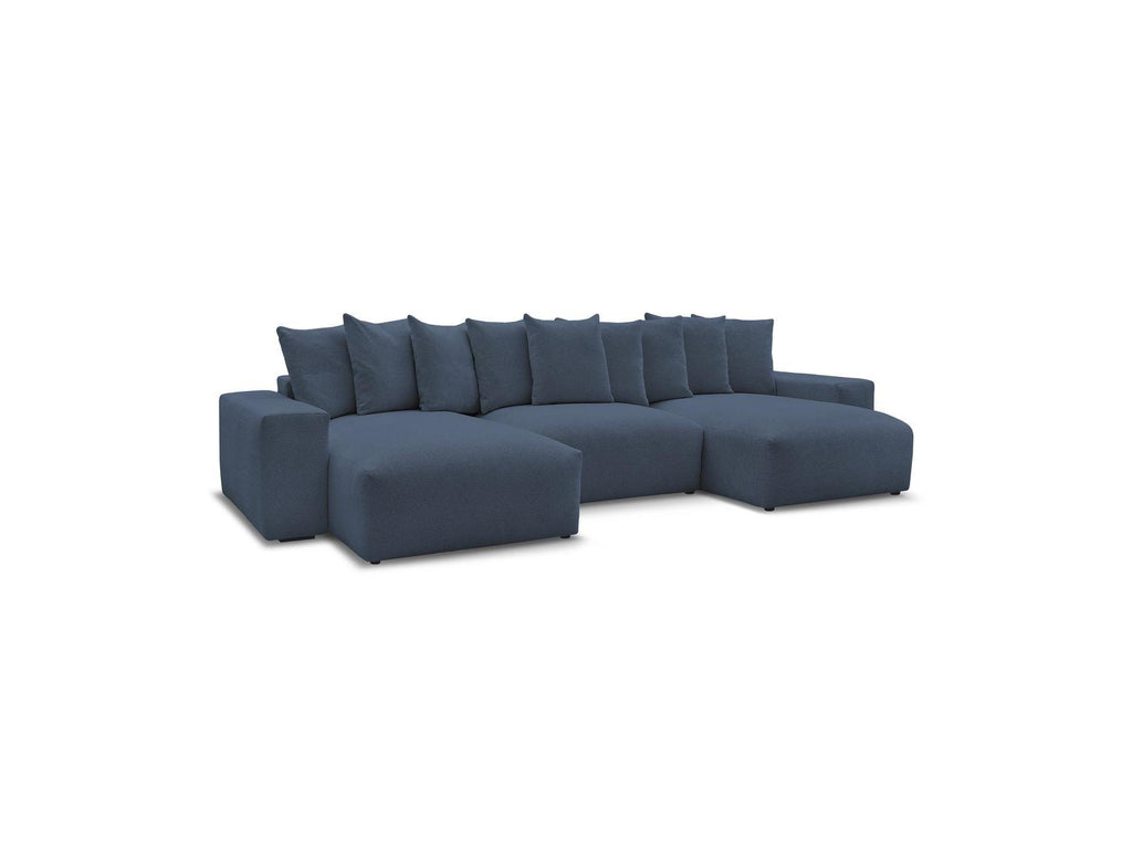 Voltaire - Canapé Panoramique Convertible Coffre - Tissu Chiné