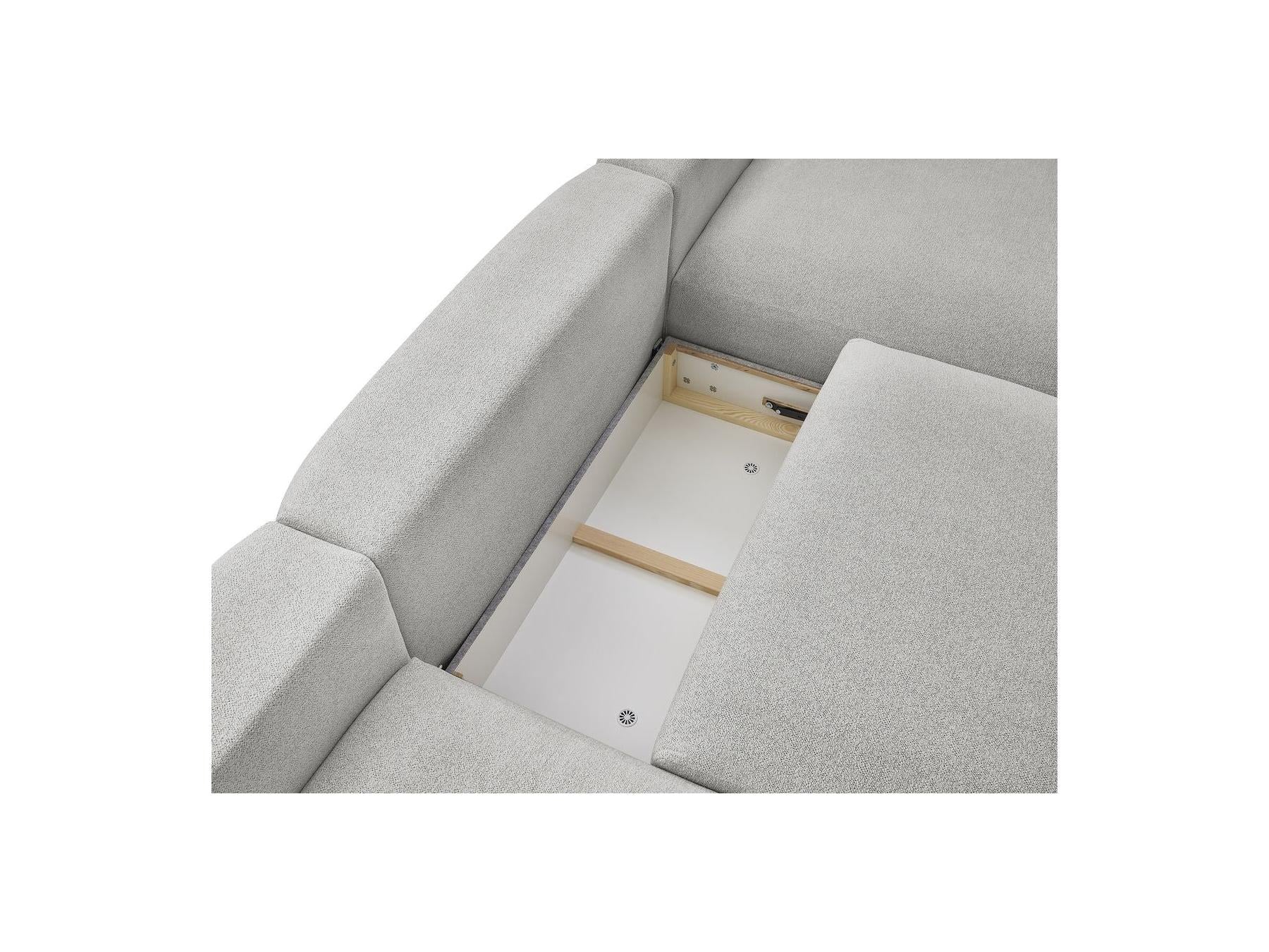 Voltaire - Canapé Panoramique Convertible Coffre - Tissu Chiné