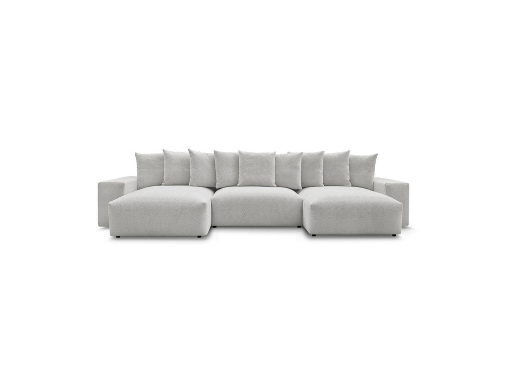 Voltaire - Canapé Panoramique Convertible Coffre - Tissu Chiné