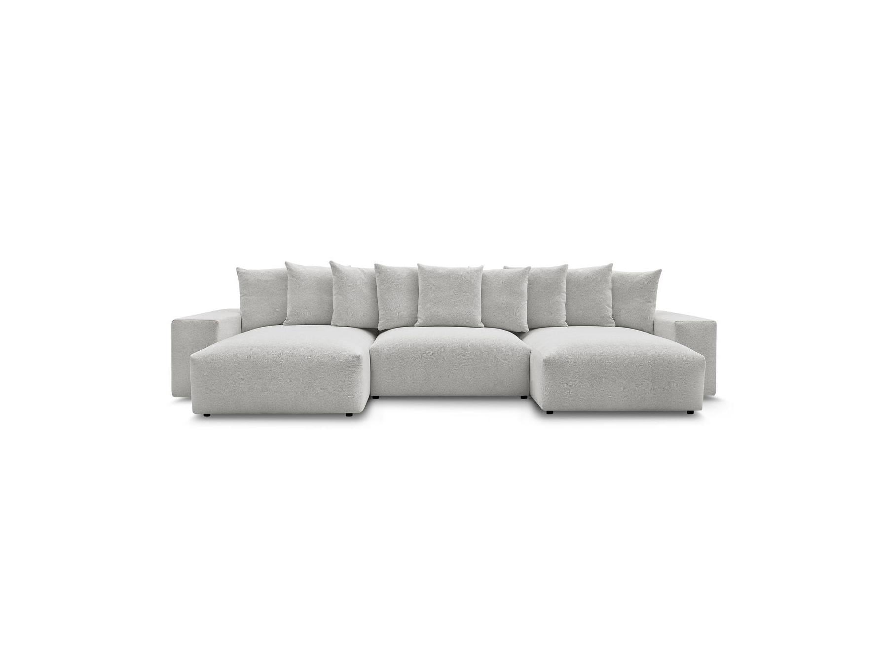 Voltaire - Canapé Panoramique Convertible Coffre - Tissu Chiné