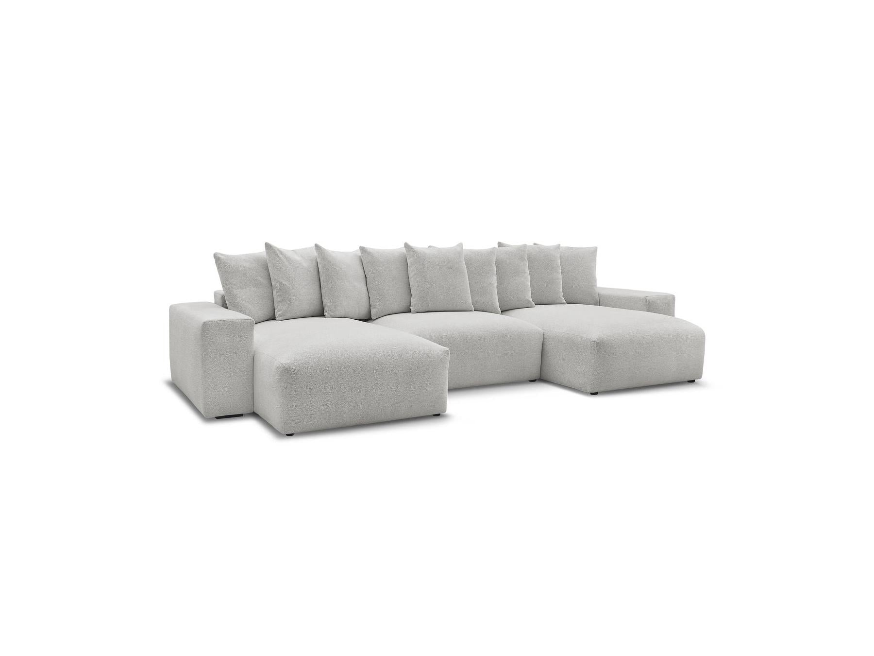 Voltaire - Canapé Panoramique Convertible Coffre - Tissu Chiné