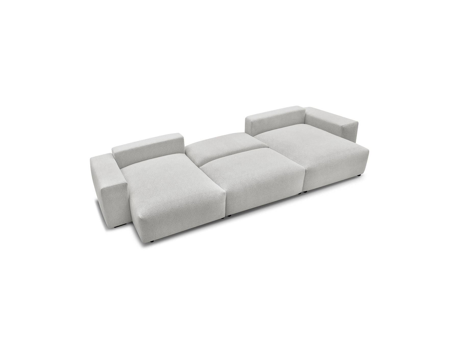 Voltaire - Canapé Panoramique Convertible Coffre - Tissu Chiné