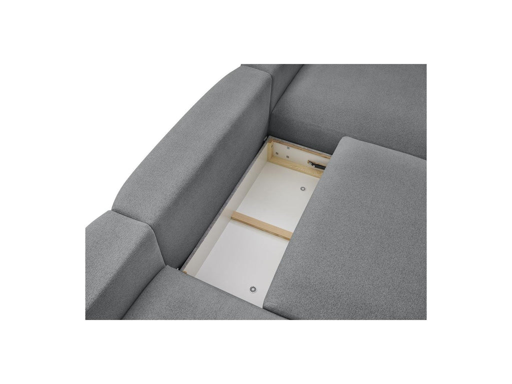 Voltaire - Canapé Panoramique Convertible Coffre - Tissu Chiné
