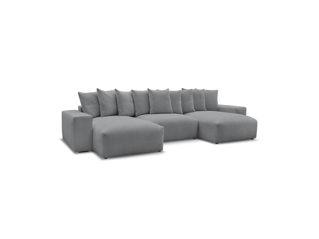 Voltaire - Canapé Panoramique Convertible Coffre - Tissu Chiné