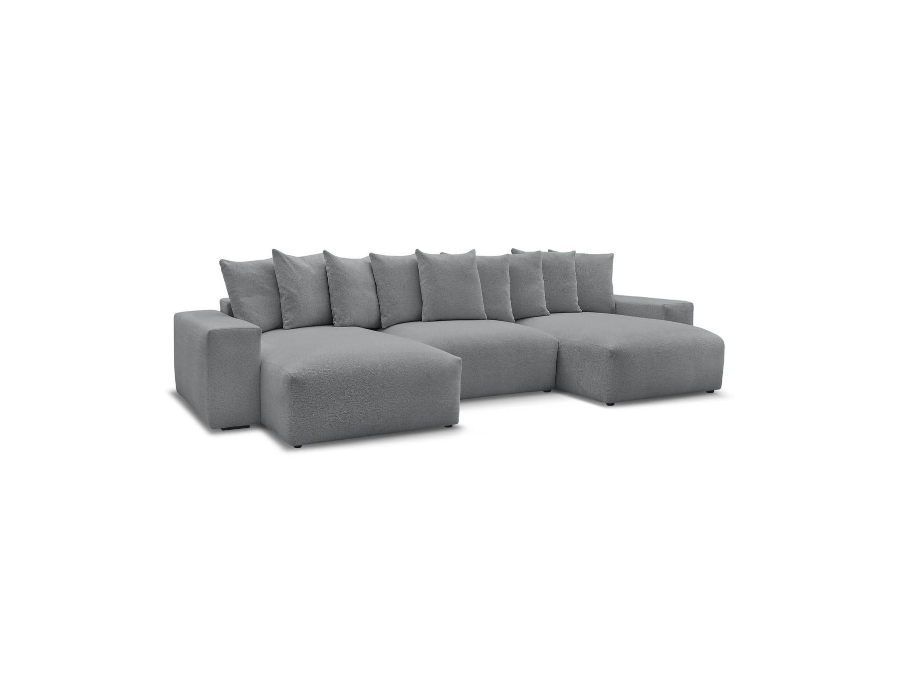 Voltaire - Canapé Panoramique Convertible Coffre - Tissu Chiné