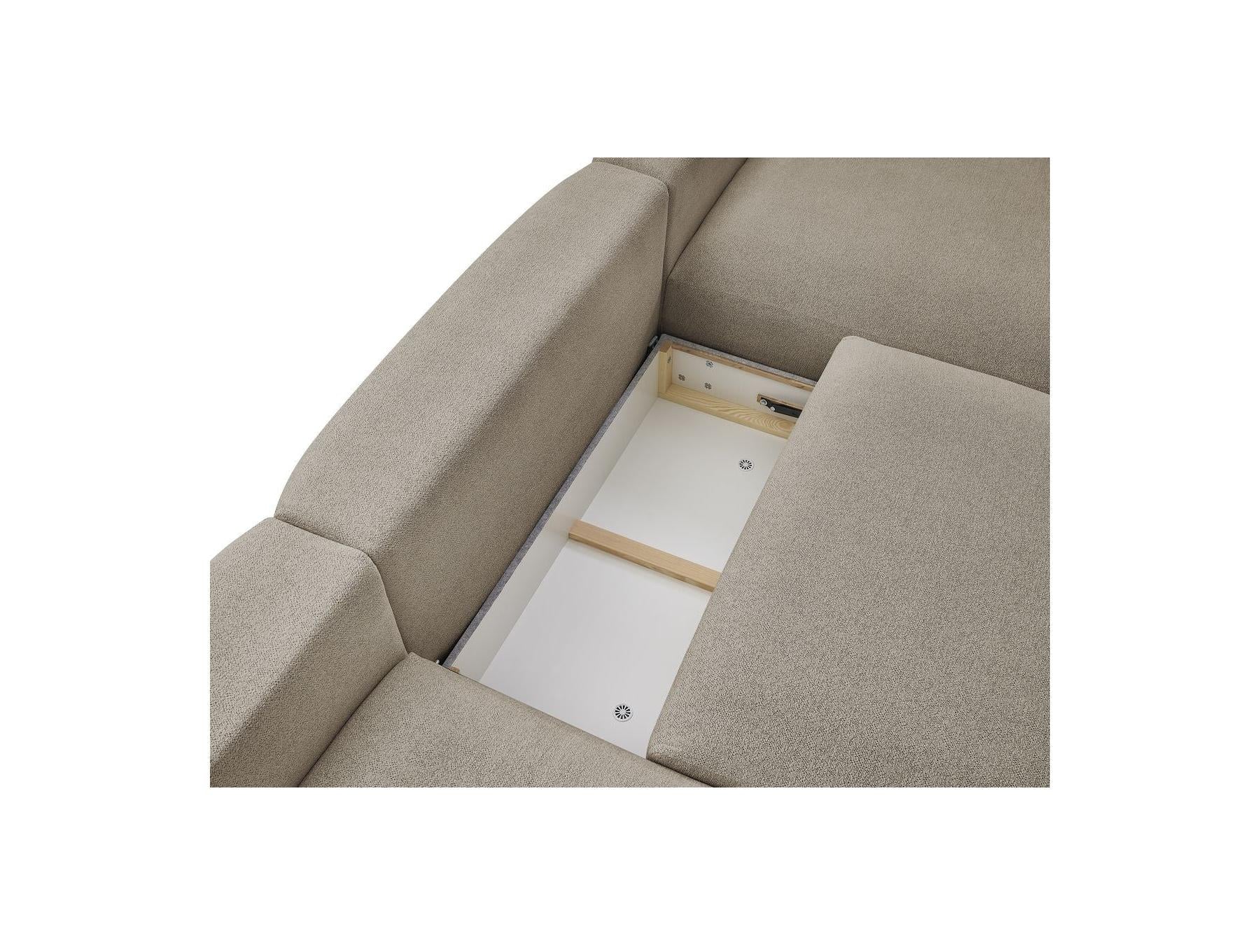 Voltaire - Canapé Panoramique Convertible Coffre - Tissu Chiné