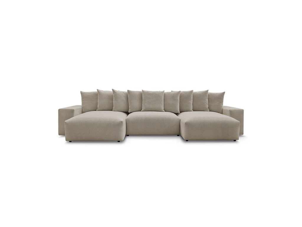Voltaire - Canapé Panoramique Convertible Coffre - Tissu Chiné