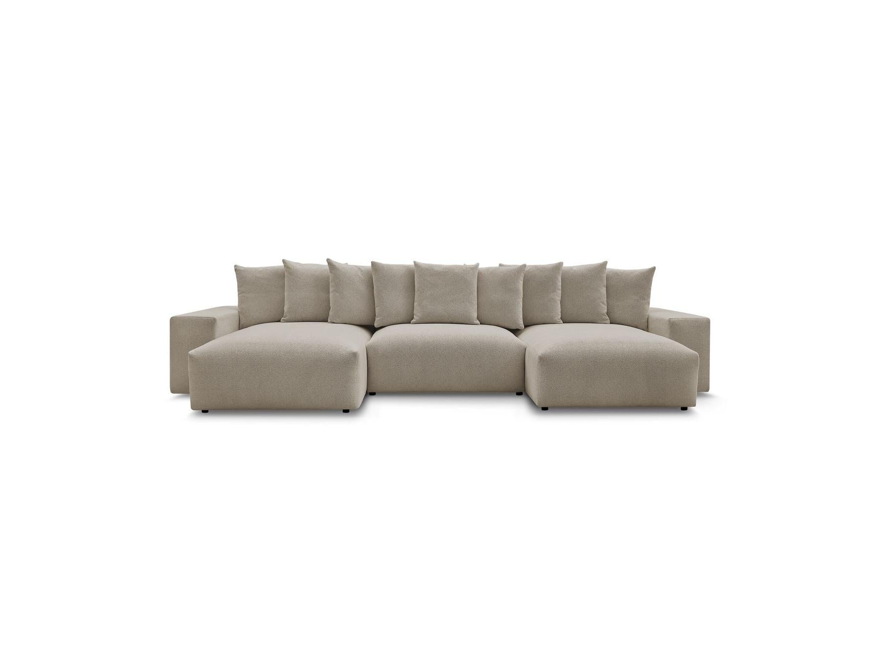 Voltaire - Canapé Panoramique Convertible Coffre - Tissu Chiné