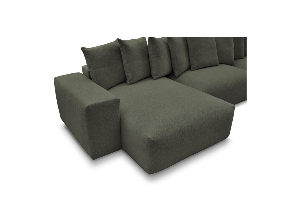 Voltaire - Canapé Panoramique Convertible Coffre - Tissu Chiné