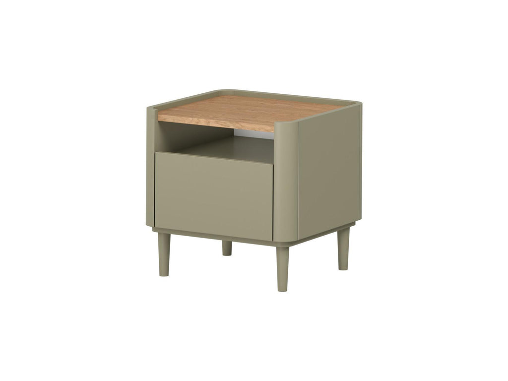 Anyra - Table De Chevet 1 Tiroir - Pieds En Bois Massif