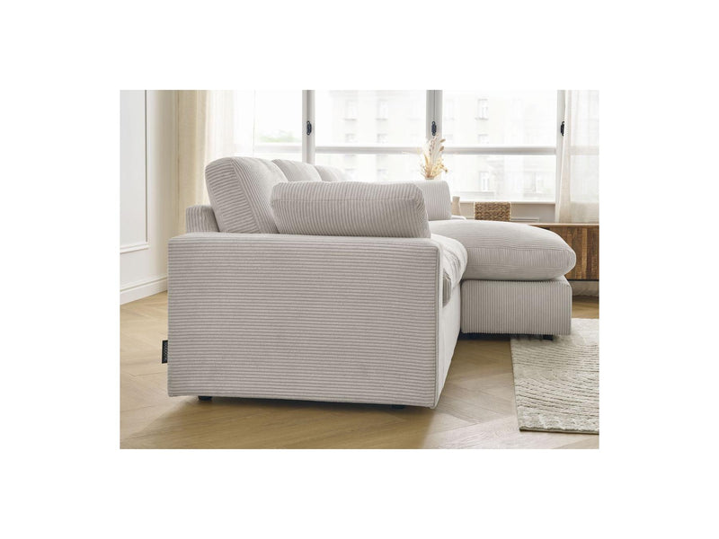 Canapé D'Angle Fixe Compact Réversible - Belair - Velours Côtelé