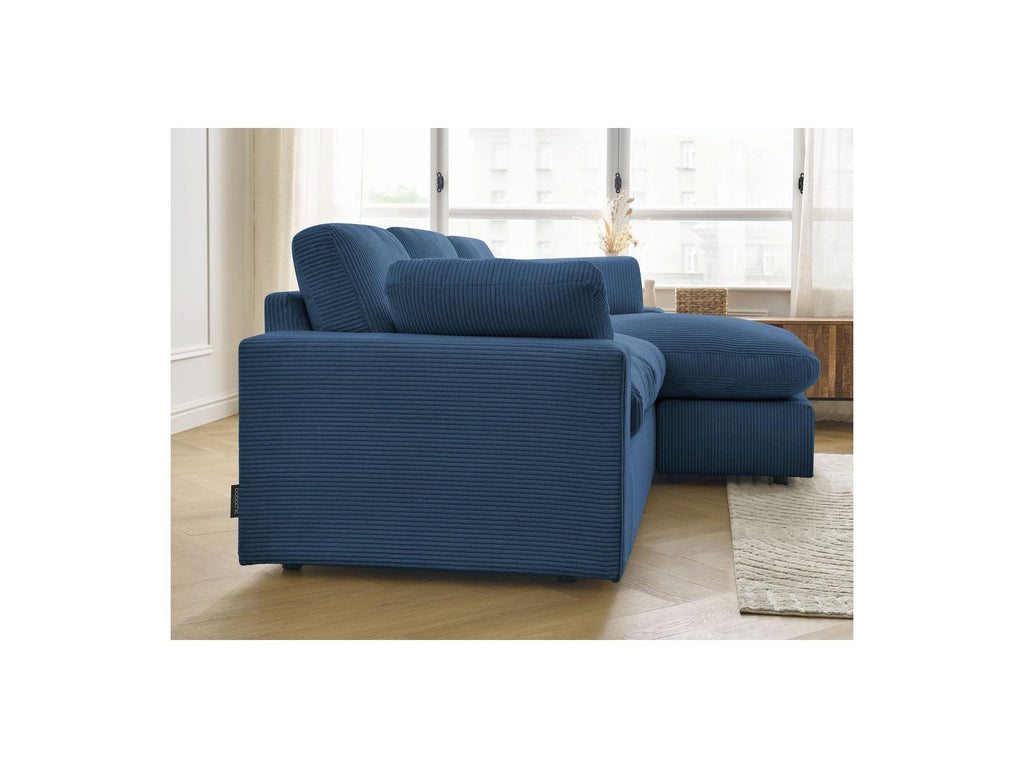 Belair - Canapé D'Angle Fixe Compact Réversible - Velours Côtelé