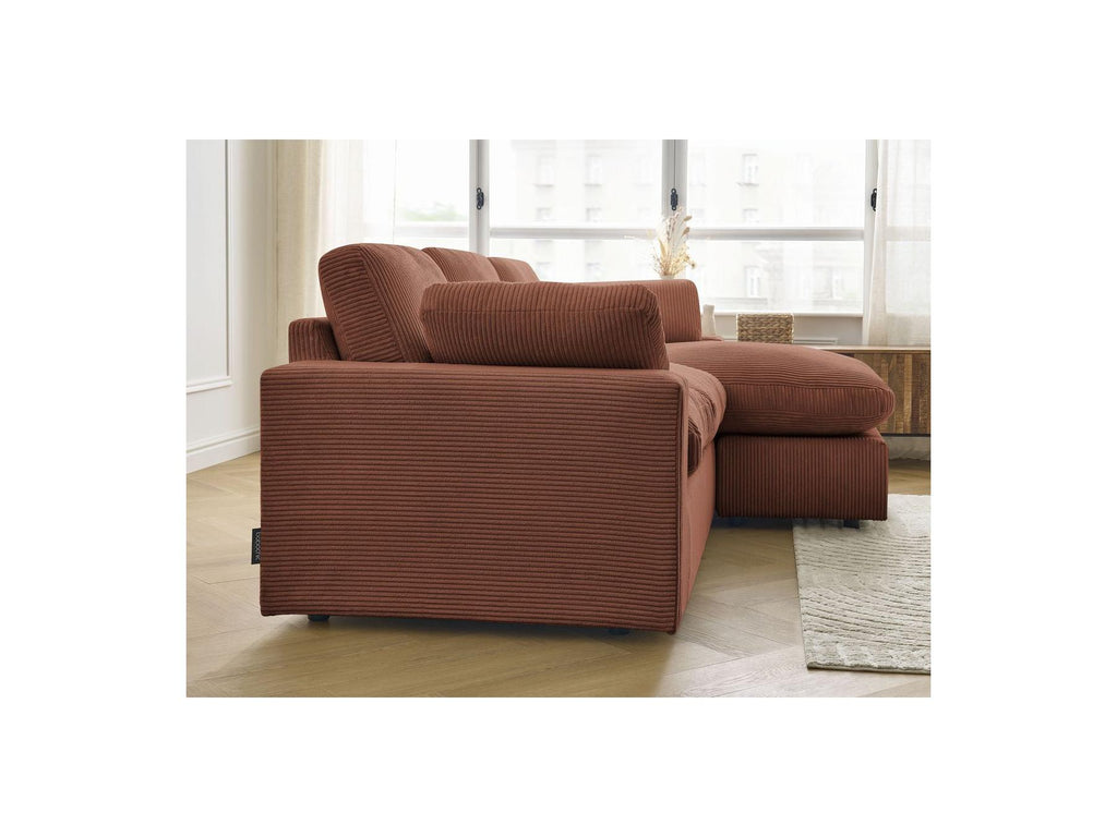 Belair - Canapé D'Angle Fixe Compact Réversible - Velours Côtelé