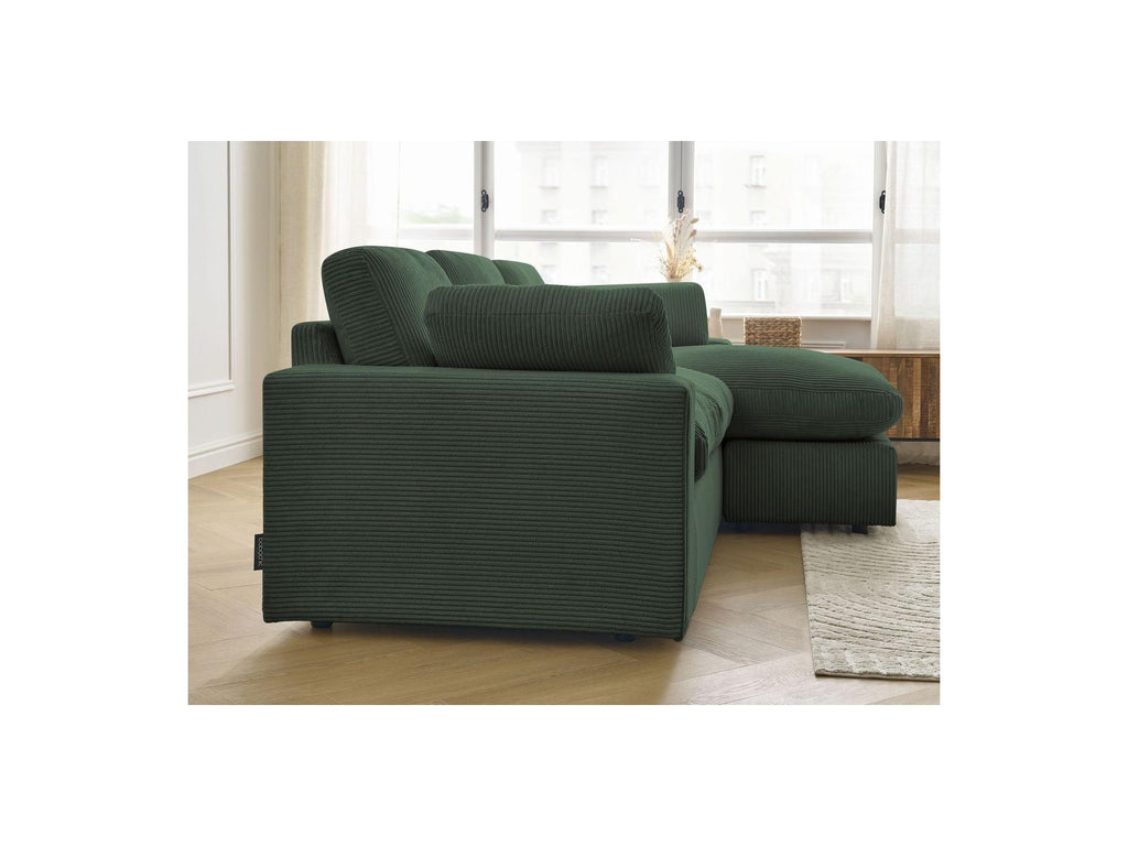 Belair - Canapé D'Angle Fixe Compact Réversible - Velours Côtelé