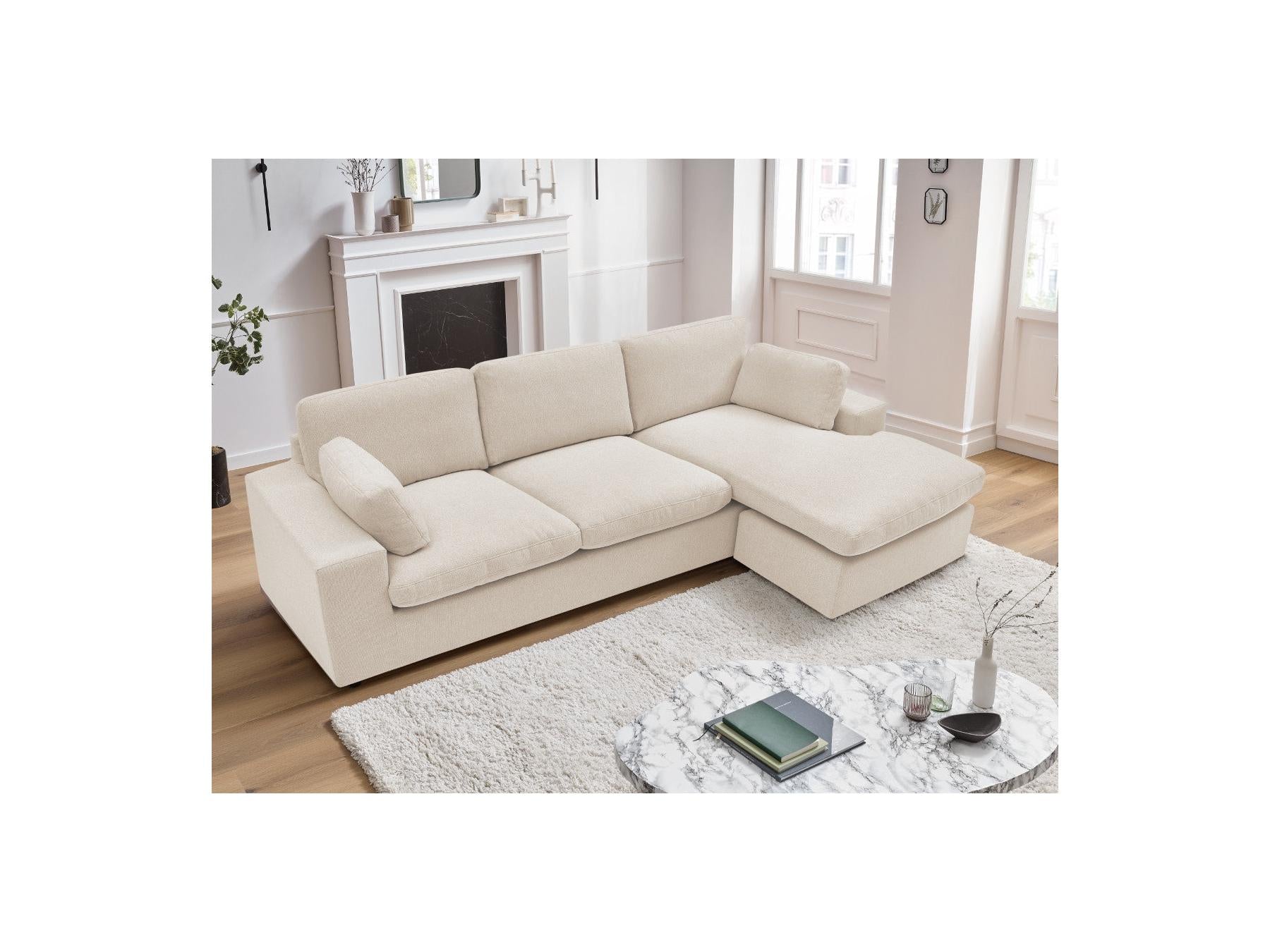 Belair - Sofá esquinero fijo reversible compacto - Tejido