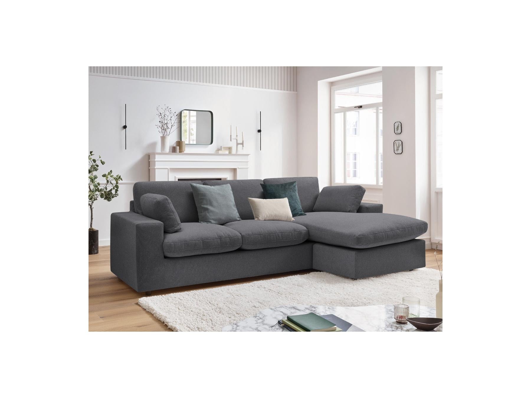 Belair - Sofá esquinero fijo reversible compacto - Tejido