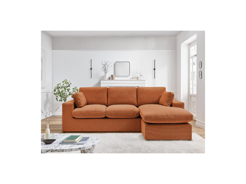 Belair - Sofá esquinero fijo reversible compacto - Tejido