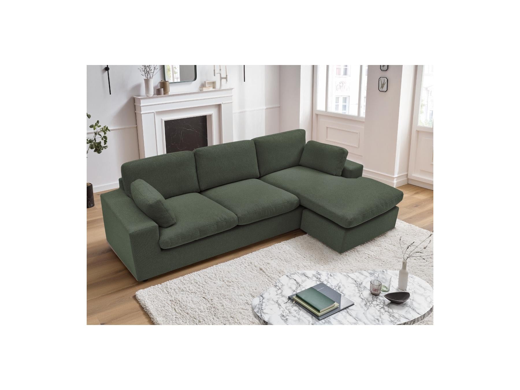 Belair - Sofá esquinero fijo reversible compacto - Tejido