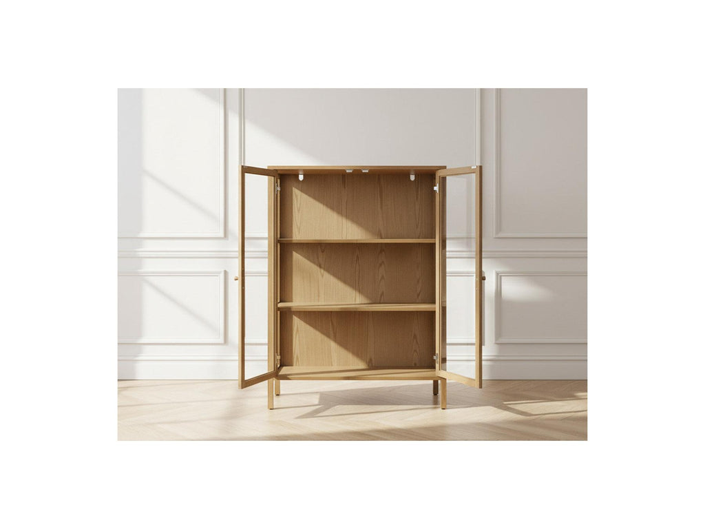 Carmen - Tall 2-Door Sideboard - Solid Oak Veneer