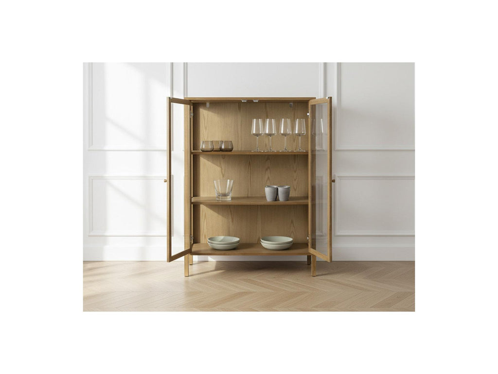 Carmen - Tall 2-Door Sideboard - Solid Oak Veneer