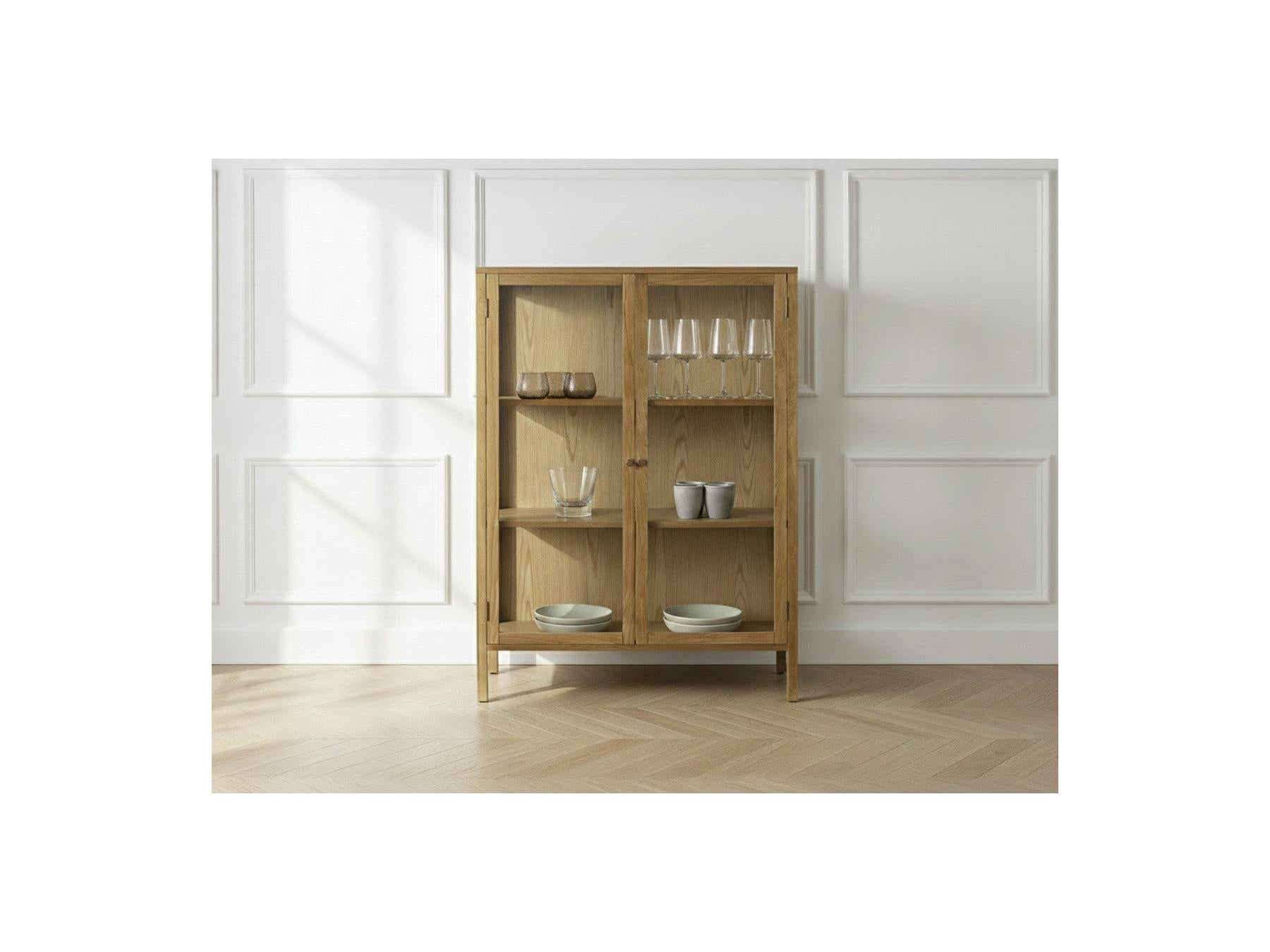 Carmen - Tall 2-Door Sideboard - Solid Oak Veneer