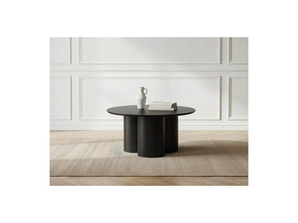 Lucia - Table Basse Ronde - Placage Chêne Massif