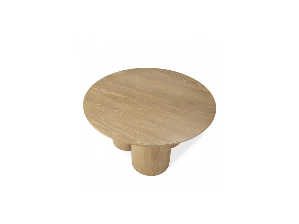 Lucia - Table Basse Ronde - Placage Chêne Massif