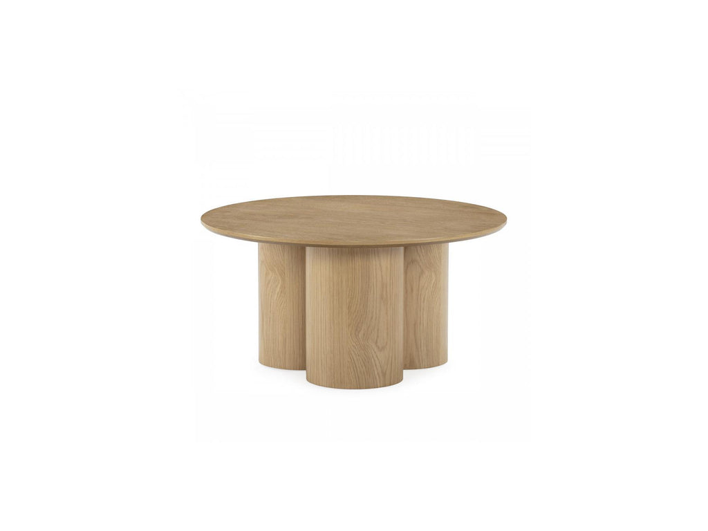 Lucia - Table Basse Ronde - Placage Chêne Massif