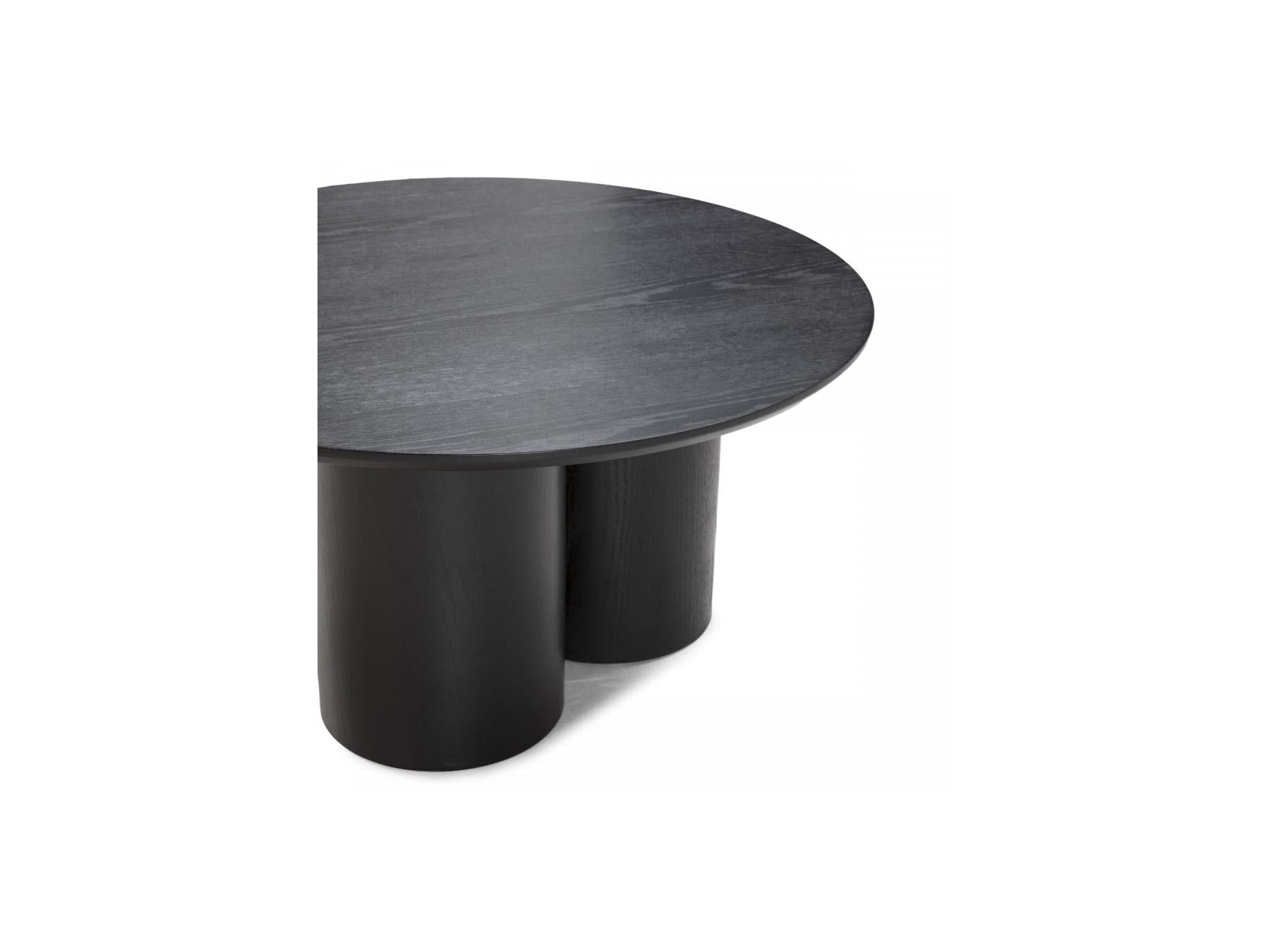 Lucia - Table Basse Ronde - Placage Chêne Massif