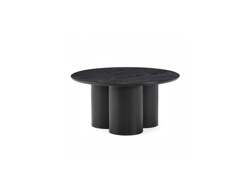 Lucia - Table Basse Ronde - Placage Chêne Massif