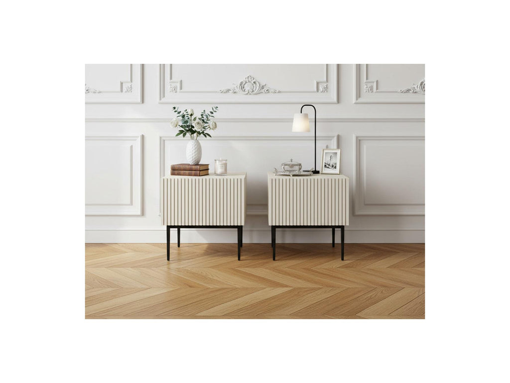 Kasha - Lot De 2 Chevets Tiroir - Pieds Noir