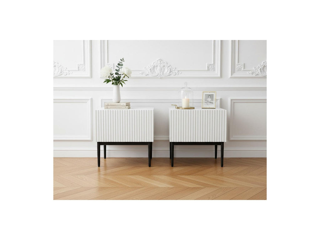 Kasha - Lot De 2 Chevets Tiroir - Pieds Noir