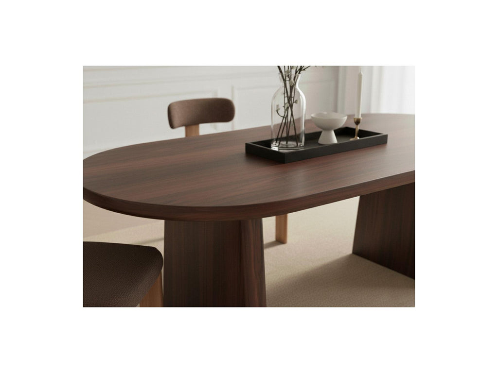 Pablo - Table À Manger Ovale - Placage Noyer