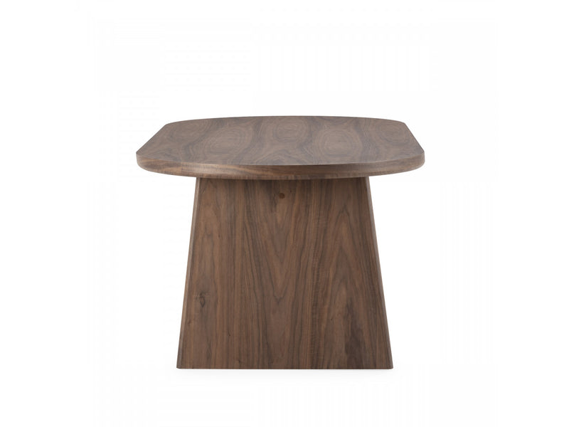 Pablo - Set - With Oval Walnut Veneer Dining Table + Tanya Textured Fabric Chairs - Set of 4 Chairs
