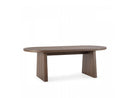 Pablo - Set - With Oval Walnut Veneer Dining Table + Tanya Textured Fabric Chairs - Set of 4 Chairs