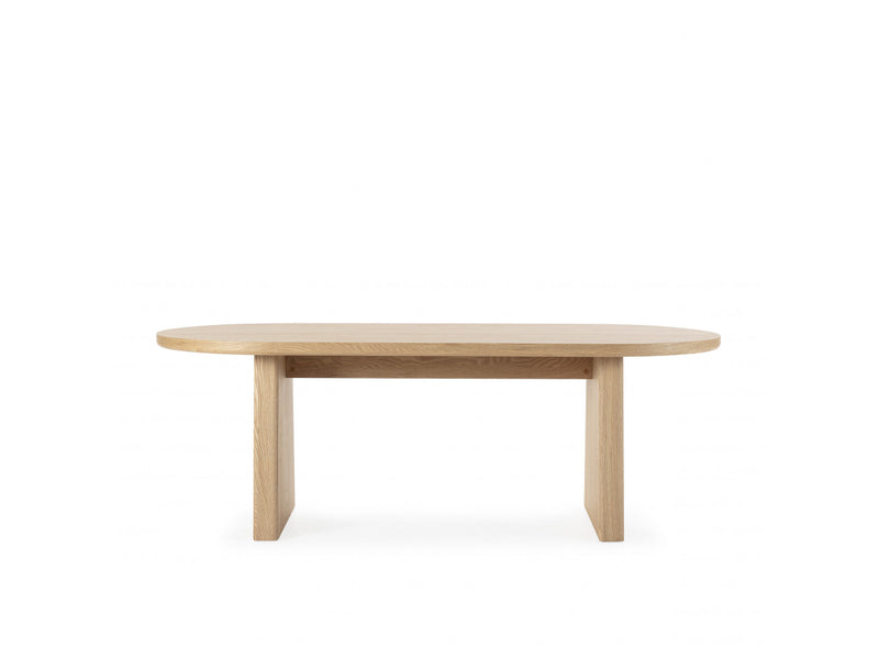 Pablo - Set - With Oval Walnut Veneer Dining Table + Tanya Textured Fabric Chairs - Set of 4 Chairs