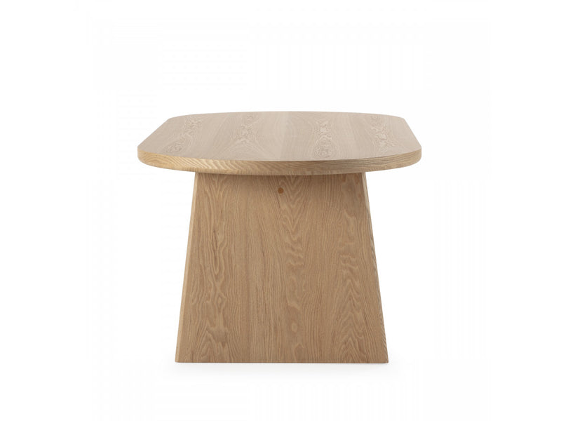 juntos Pablo Con mesa de comedor ovalada chapada en nogal + sillas Tanya de tela texturizada - Juego de 6 sillas