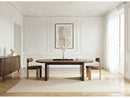 Pablo - Set - With Oval Walnut Veneer Dining Table + Tanya Textured Fabric Chairs - Set of 4 Chairs