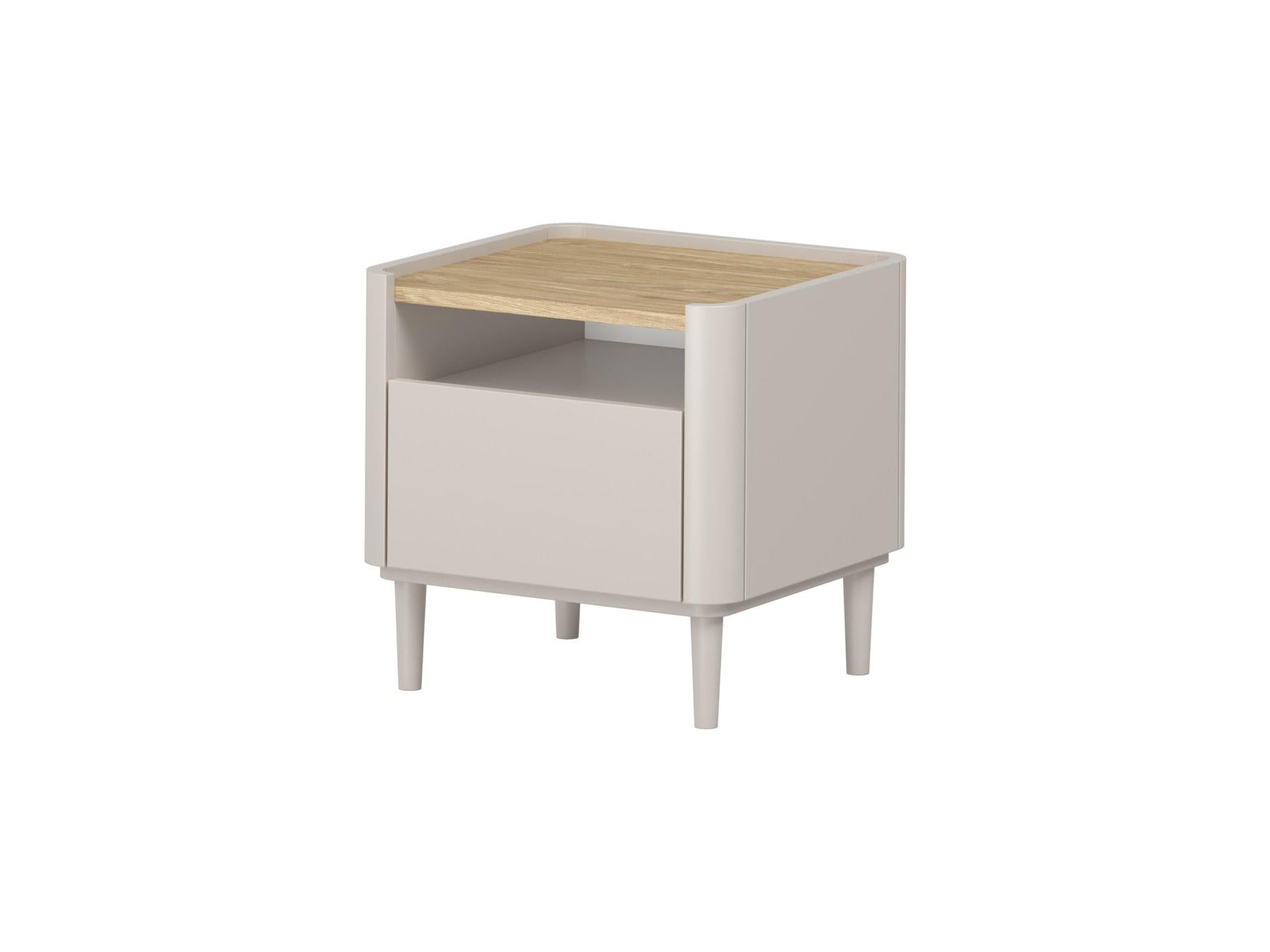 Anyra - Table De Chevet 1 Tiroir - Pieds En Bois Massif